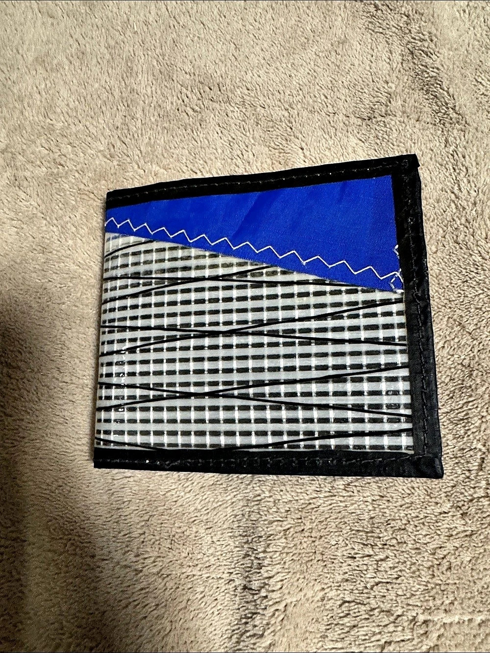 Flowfold Vanguard Bifold Wallet Plaid Black & Blue